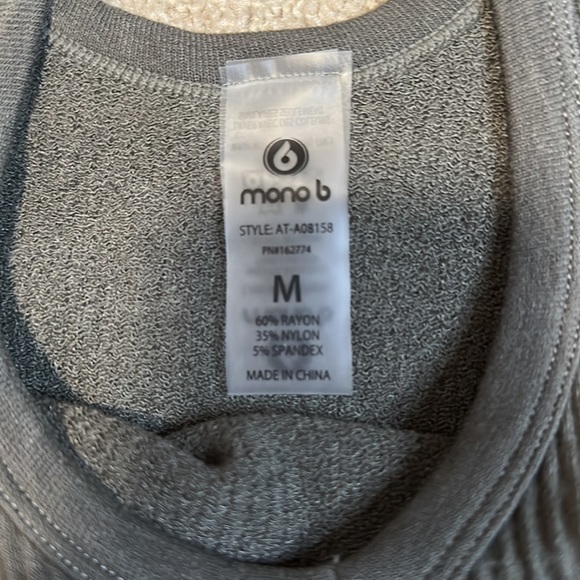 Mono B olive ribbed bralette/tank M - Picture 7 of 10